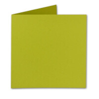 Quadratische Falt-Karten 15 x 15 cm - Limette - 50 Stüc