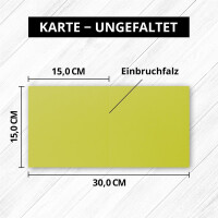 Quadratische Falt-Karten 15 x 15 cm - Limette - 50 Stüc