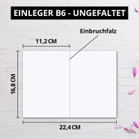 50x DIN B6 Faltkarten-Set - Rosa - 115 x 170 mm - 11,5 x 17 