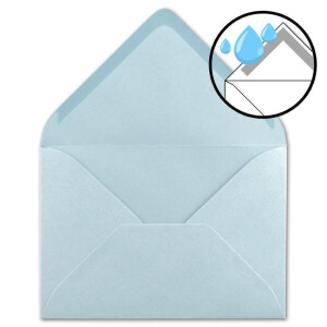 50x DIN B6 Faltkarten Set mit Umschlägen - Hellblau (Blau) - 115 x 170 mm - ideal für Einladungskarten, Hochzeit, Taufe, Kommunion, Konfirmation - Marke: FarbenFroh