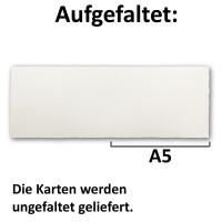 50x DIN A5 Vintage Faltkarten, Büttenpapier, 148 x 210 