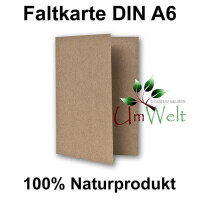 50 x Kraftpapier Faltkarten-Set DIN C6 /A6 - Doppel-Klappkar