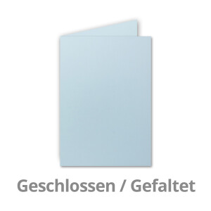 25x Falt-Karten DIN A6 in Hellblau (Blau) - 10,5 x 14,8 cm - Blanko - Doppel-Karten - 220 g/m²