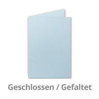 25x Falt-Karten DIN A6 in Hellblau (Blau) - 10,5 x 14,8 cm -