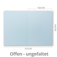 25x Falt-Karten DIN A6 in Hellblau (Blau) - 10,5 x 14,8 cm -