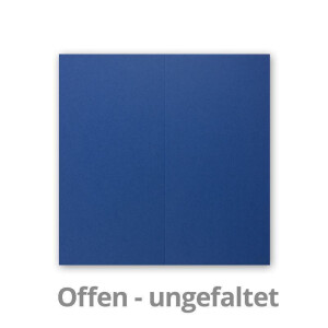 50x Falt-Karten DIN Lang - Nachtblau (Blau) - 10,5 x 21 cm - Blanko Doppelkarten - Klappkarten für Einladungen und Grußkarten zu Weihnachten und Geburtstag