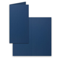 50x Falt-Karten DIN Lang - Nachtblau (Blau) - 10,5 x 21 cm -