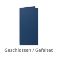 50x Falt-Karten DIN Lang - Nachtblau (Blau) - 10,5 x 21 cm -