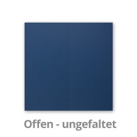 50x Falt-Karten DIN Lang - Nachtblau (Blau) - 10,5 x 21 cm -