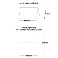 25x Vintage Kraftpapier Falt-Karten 105 x 148 mm - DIN A6 - 