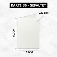 100 Faltkarten B6 - Hell-Grau - Blanko Doppel-Karten - 12 x 