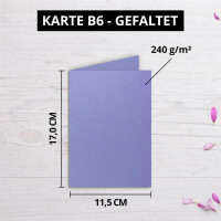100 Faltkarten B6 - Violett - PREMIUM QUALITÄT - 11,5 x