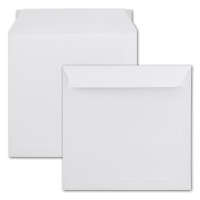 50x große quadratische Briefumschläge 22 x 22 cm - Weiß - 100 g/m²  - Für ganz besondere Anlässe - Haftklebung