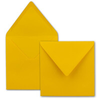 25x Quadratische Briefumschläge in Honiggelb (Gelb) - 1
