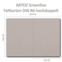 ARTOZ 25x Doppelkarten DIN B6 - Farbe: beech (hellgrau / hel