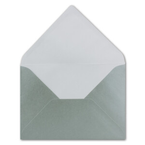 50x Briefumschläge B6 - 17,6 x 12,5 cm - Silber - Nassklebung mit spitzer Klappe - 90 g/m² - Für Hochzeit, Gruß-Karten, Einladungen