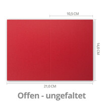 100x Falt-Karten DIN A6 in Rosenrot (Rot) - 10,5 x 14,8 cm -