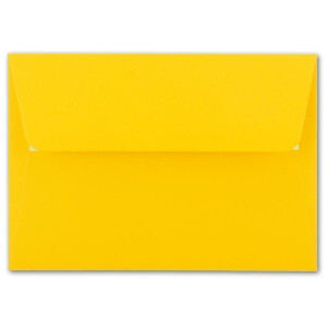 100x Brief-Umschläge B6 - Honiggelb - 12,5 x 17,5 cm - Haftklebung 120 g/m² - breite edle Verschluss-Lasche - hochwertige Einladungs-Umschläge