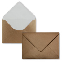 50x Briefumschläge B6 - 17,6 x 12,5 cm - Bronze - Nassk