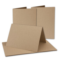 50x Vintage Kraftpapier Falt-Karten DIN A5 - 148 x 210 mm - 