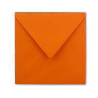 50x Quadratische Briefumschläge in Orange - 15,5 x 15,5