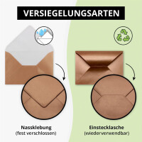 100x Briefumschläge B6 - 17,6 x 12,5 cm - Kupfer - Nass
