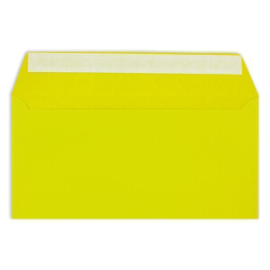 50 Brief-Umschläge DIN Lang - Limette - 110 g/m² - 11 x 22 cm - sehr formstabil - Haftklebung - Qualitätsmarke: FarbenFroh by GUSTAV NEUSER