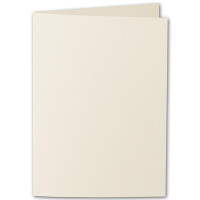 ARTOZ 50x DIN B6 Faltkarten - Chamois (Creme) gerippt 120 x 169 mm Klappkarten blanko - Karten zum selbstgestalten mit 220 g/m² edle Egoutteur-Rippung - Serie 1001