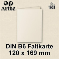 ARTOZ 50x DIN B6 Faltkarten - Chamois (Creme) gerippt 120 x 