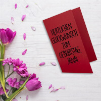 100 Faltkarten B6 - Rosen-Rot - PREMIUM QUALITÄT - 11,5