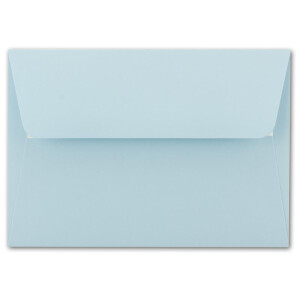 50x Brief-Umschläge B6 - Hellblau - 12,5 x 17,5 cm - Haftklebung 120 g/m² - breite edle Verschluss-Lasche - hochwertige Einladungs-Umschläge