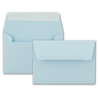 50x Brief-Umschläge B6 - Hellblau - 12,5 x 17,5 cm - Ha