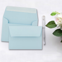 50x Brief-Umschläge B6 - Hellblau - 12,5 x 17,5 cm - Ha