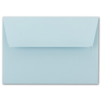 50x Brief-Umschläge B6 - Hellblau - 12,5 x 17,5 cm - Ha