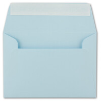 50x Brief-Umschläge B6 - Hellblau - 12,5 x 17,5 cm - Ha