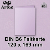 ARTOZ 50x DIN B6 Faltkarten - Flieder (Lila) gerippt 120 x 1