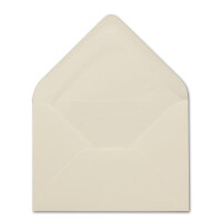 100 Briefumschläge in Naturweiss mit weißem Innenfutter - Kuverts in DIN B6 Format  - 12,5 x 17,6 cm - Seidenfutter - Nassklebung