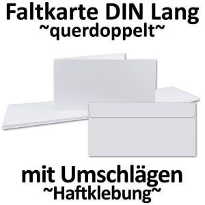 25 x DIN Lang Doppelkarten SET - langdoppelt - inklusive Umschlag - Hochweiß - Einladungskarten - Menükarten - 10,5 x 21,0 cm - Printable für Drucker geeignet - PREMIUM Marke: NEUSER