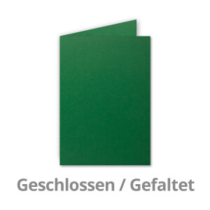 Faltkarten SET mit Brief-Umschlägen DIN A6 / C6 in Dunkelgrün - 50 Sets - 14,8 x 10,5 cm - Premium Qualität - Serie FarbenFroh