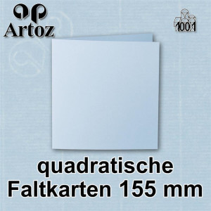 ARTOZ 25x Faltkarten quadratisch - Pastelblau (Blau) - 155 x 155 mm Karten blanko zum Selbstgestalten - 220 g/m² gerippt