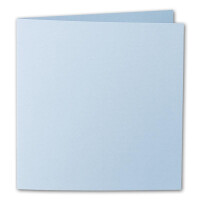 ARTOZ 25x Faltkarten quadratisch - Pastelblau (Blau) - 155 x 155 mm Karten blanko zum Selbstgestalten - 220 g/m² gerippt