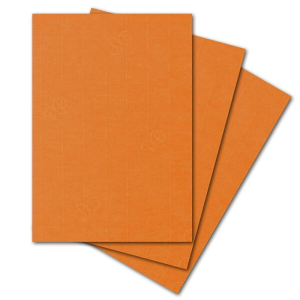 ARTOZ 50x Briefpapier - Orange DIN A4 297 x 210 mm - Edle Egoutteur-Rippung - Hochwertiges Designpapier Urkundenpapier