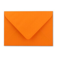 50 Briefumschläge in Orange mit weißem Innenfutter - Kuverts in DIN B6 Format  - 12,5 x 17,6 cm - Seidenfutter - Nassklebung