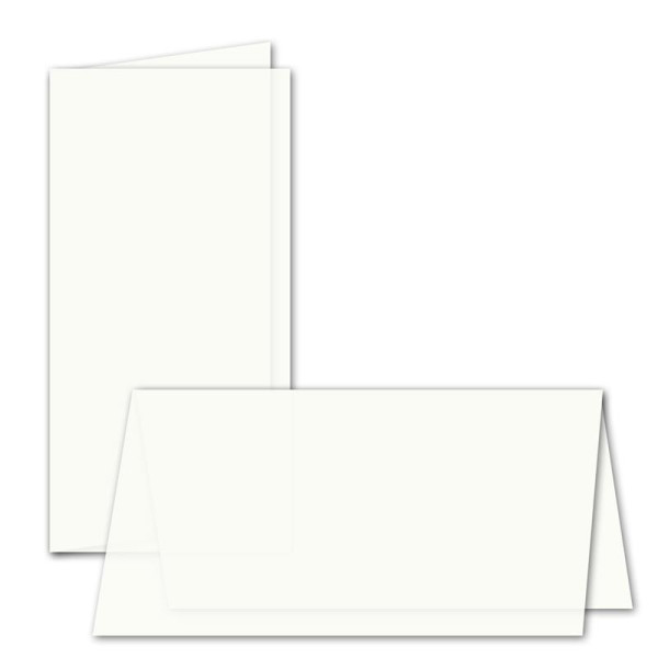 50x faltbares Einlege-Papier für DIN Lang Doppelkarten transparent-weiß 205x205 mm (205x102 mm gefaltet) hochwertig Papier - GUSTAV NEUSER