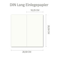 50x faltbares Einlege-Papier für DIN Lang Doppelkarten transparent-weiß 205x205 mm (205x102 mm gefaltet) hochwertig Papier - GUSTAV NEUSER