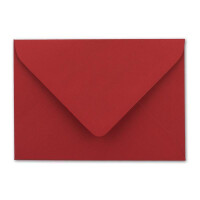 25 Briefumschläge in Rosenrot mit weißem Innenfutter - Kuverts in DIN B6 Format  - 12,5 x 17,6 cm - Seidenfutter - Nassklebung