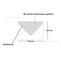 25 Briefumschläge in Rosenrot mit weißem Innenfutter - Kuverts in DIN B6 Format  - 12,5 x 17,6 cm - Seidenfutter - Nassklebung