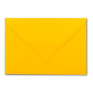 100 Brief-Umschläge mit Wellenschnitt - Honig-Gelb - DIN C6 - 114 x 162 mm - 11,4 x 16,2 cm - mit wellenförmigen Rändern - Nassklebung - FarbenFroh by GUSTAV NEUSER