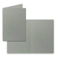 25x Falt-Karten DIN A6 in Dunkelgrau (Grau) - 10,5 x 14,8 cm - Blanko - Doppel-Karten - 220 g/m²