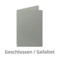 25x Falt-Karten DIN A6 in Dunkelgrau (Grau) - 10,5 x 14,8 cm - Blanko - Doppel-Karten - 220 g/m²
